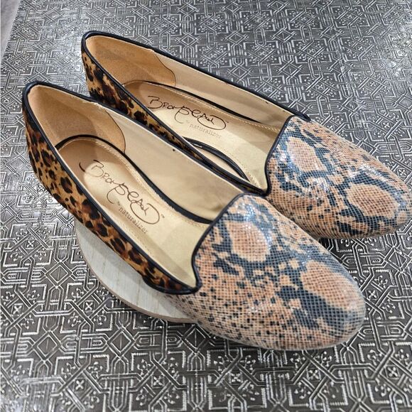 🐢 Bromstead by Naturalizer Snake and Leopard flats!  🐆 🐍 Size 7.5 Like New! - Picture 1 of 12